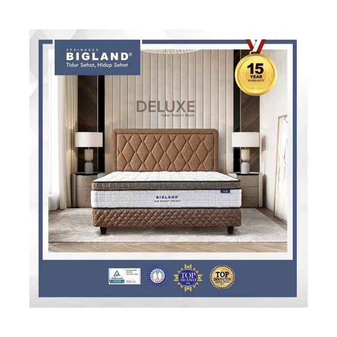 ready  spring bed bigland deluxe plustop 160x200 tebal 30 cm garansi