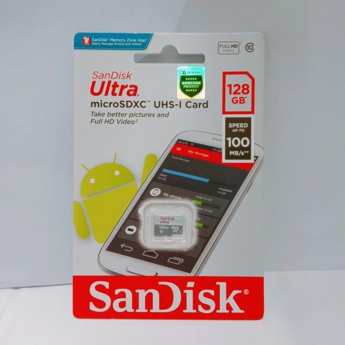 Micro SD SANDISK 128 GB Memory Card Class 10 128GB memori HP ORIGINAL Baru