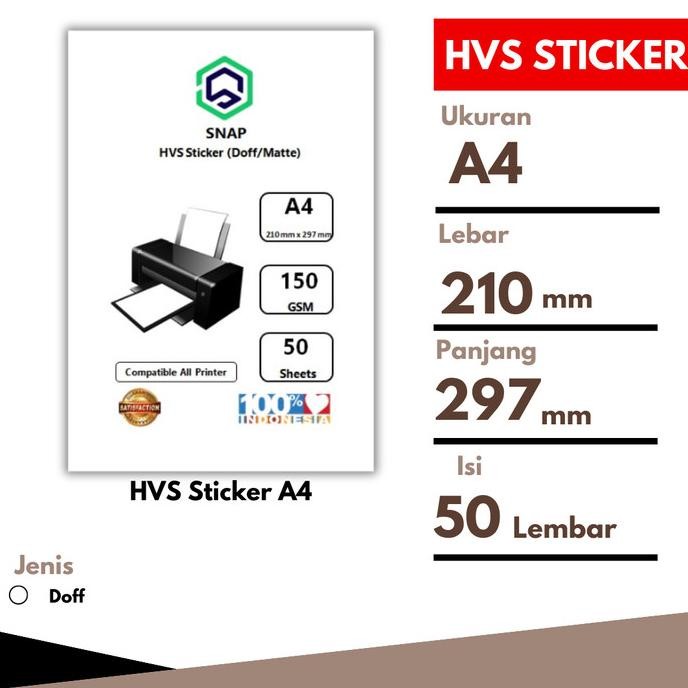 

ready Kertas HVS Sticker Stiker A4 Label Pengiriman Doff / Matte murah