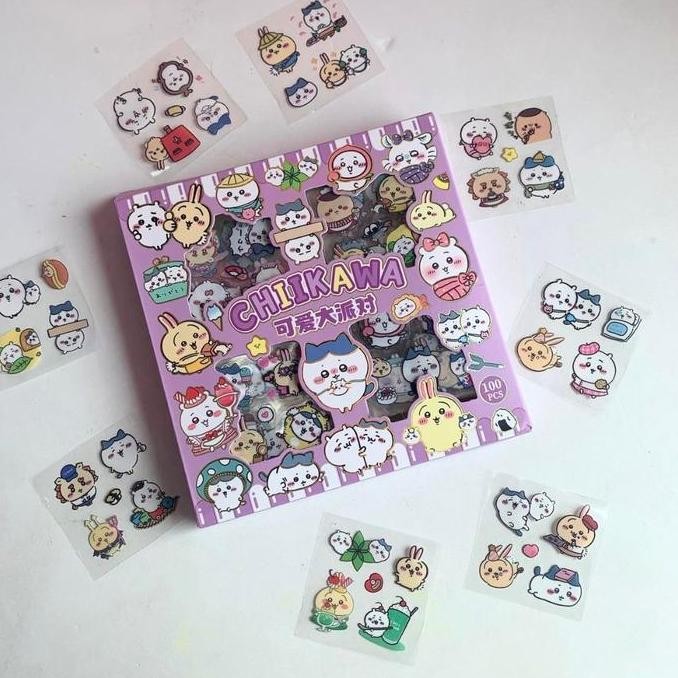 

ready CHIIKAWA STICKER BOX ISI 100 PCS stiker BERGAMBAR murah