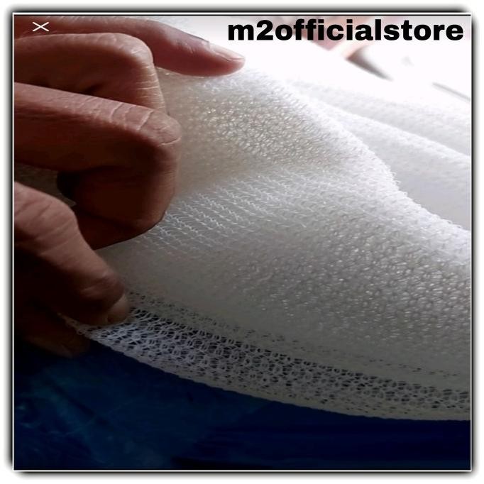 Jaring Paranet nylon 75% putih terpasang list dan mata ayam murah