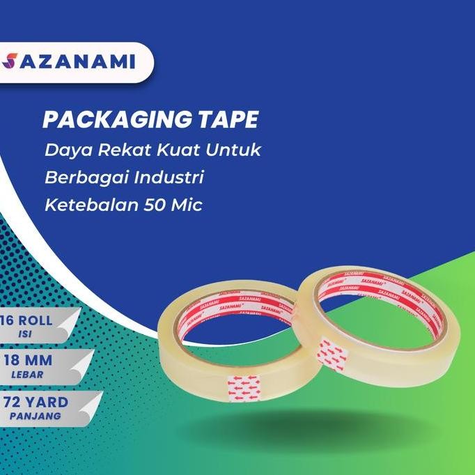 

ready 1 PACK ISOLASI BENING 18MM X 72Y SAZANAMI LAKBAN BENING 18MM - 16 ROLL murah