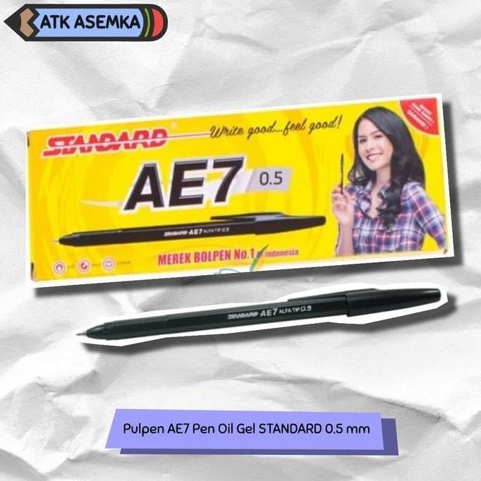 

tyS Pulpen AE7 Pen Oil Gel STANDARD 0.5 mm (Biru / Hitam / Merah)
