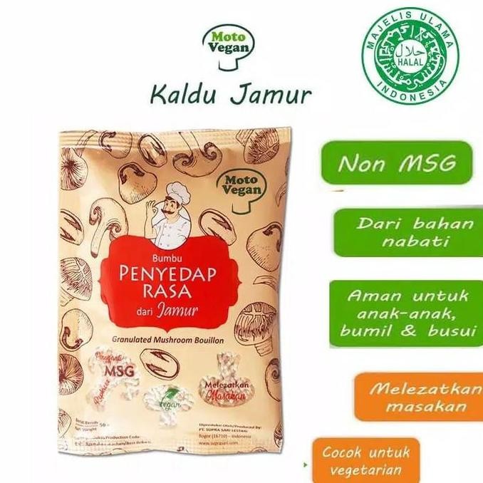 

Motovegan kaldu jamur non msg kaldu mpasi penyedap rasa JSR HALAL 500gram vegan totole masakan soup Ayam