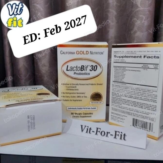 BEBAS ONGKIR - 2 box California Gold Nutrition CGN Lactobif 30 billion Probiotics - 60 caps