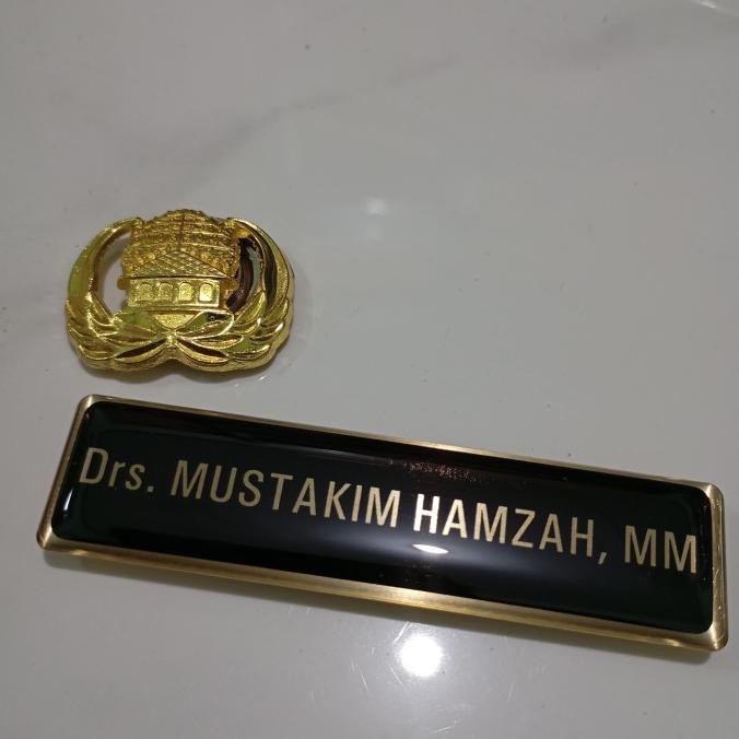 

tyS Paket Pin dan Name Tag | Pin Korpri Magnet + Nama Dada Kuningan Magnet