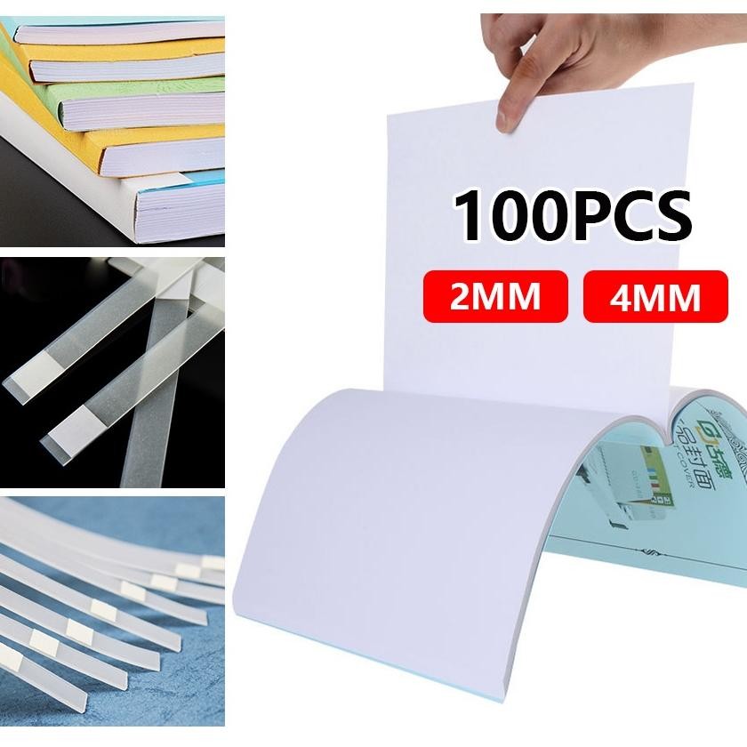 Premium 100Pcs Lem Panas Jilid Buku Lem Lembaran Lem Binding Buku/Book/Notebook A4 Hard Cover Jilid 