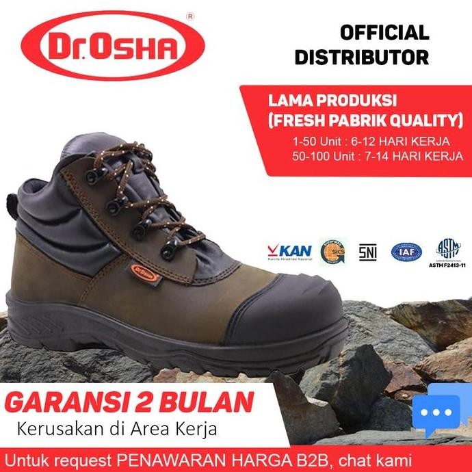 Grosir Dr Osha Safety Shoes / Sepatu Safety Elite Ankle Boot 3236 S1 - Sol Pu