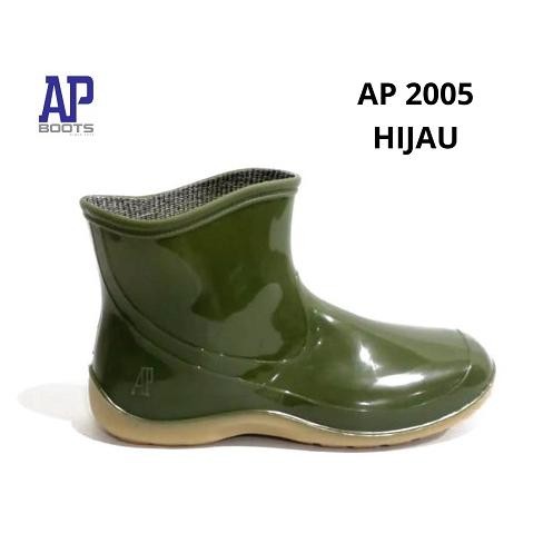 Ap Boots Pendek Kecil 2005 Green Hijau Glossy Mengkilap - Sepatu Boots Karet Ap 2005 Green By Ap Boo