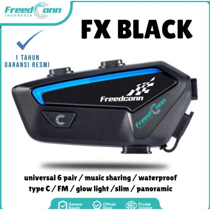 INTERCOM FREEDCONN FX BLACK BLUETOOTH HELM SIC SHARING