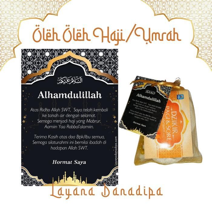 

Oleh-Oleh Haji Umrah | Gift Haji Umrah | Free Kartu Ucapan (Harga Per 6 Pcs)