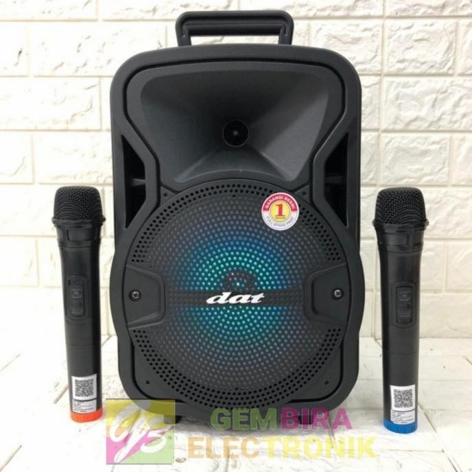 Speaker aktif portable 8 inch dat dt 815meeting wireless mic 8 inci
