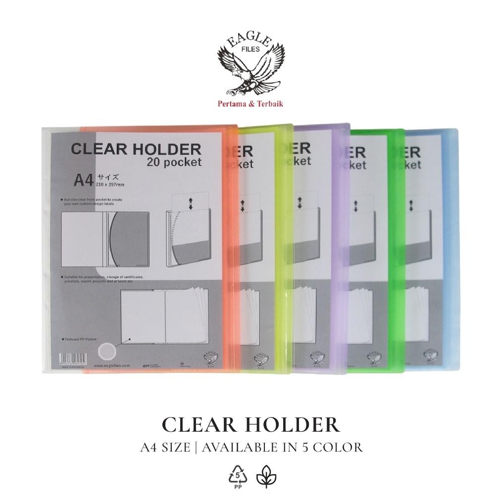 

baru !!! Clear Holder EAGLE Files A4 Dokumen Keeper Display Book Document Keeper A4 20 Pocket E 313 A Map File Dokumen