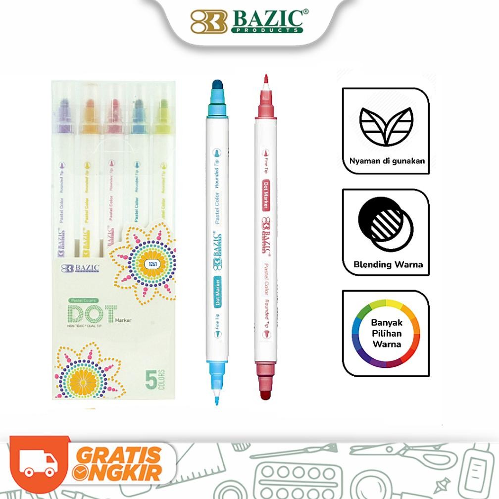 

baru !!! Bazic Dot Marker 5 Pastel Colors - Spidol Warna Pastel