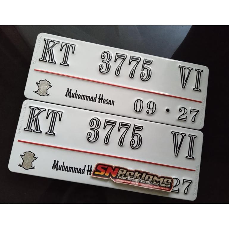 Plat Nomor motor Baut Tanam Super tebal, awet, murah, plat lapis Acp, plat stiker cutting, plat nomo