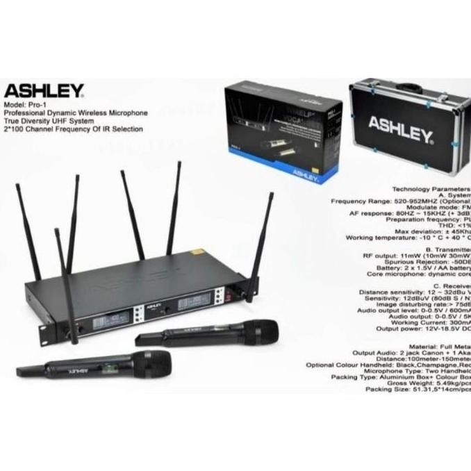 mic wireless ashley Pro 1 original mic ashley pro1 free koper 6 antena