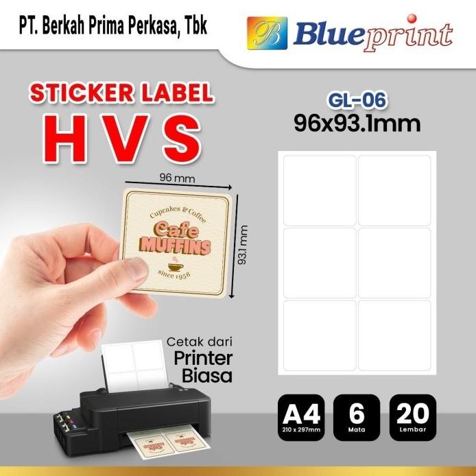 

Kertas Stiker Label HVS Doff A4 BLUEPRINT Uk 96 x 93,1 mm - 20 lembar murah