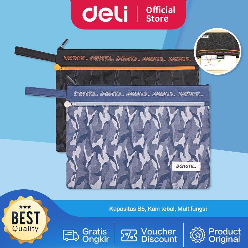 

Deli Tas Dokumen / Pouch Dokumen / Zipper File Bag 33 cm Desain Camo 73345 murah