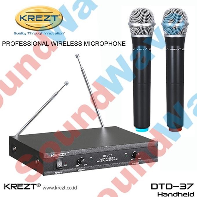 KREZT DTD 37 MIC WIRELESS 2 HANDHELD MICROPHONE MIKROFON GENGGAM DTD37