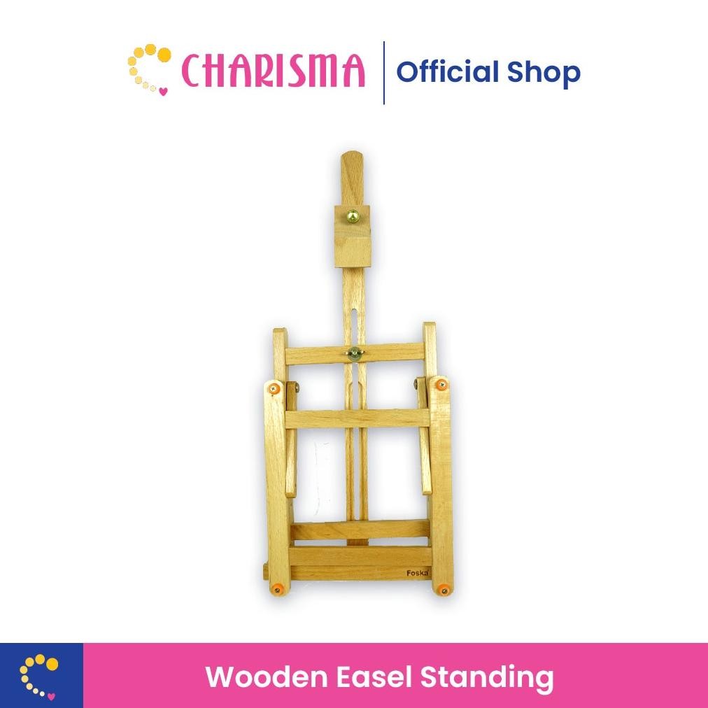 Easel Stand Canvas - Foska Mini Easel Stand Kayu - Wooden Easel Painting DIY - Penyangga Kanvas Kayu