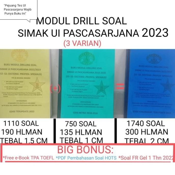 [[ DOBY / BUKU DRILLING SOAL SIMAK UI PASCASARJANA(S2-S3-PROFESI-SPESIALIS) 2021 BEST SELLER