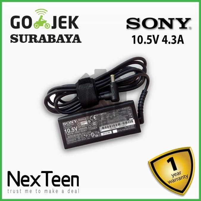 Adaptor Sony Vaio Duo 13 Pro 11 13 Touch Ultrabook Svd13225Pxb Svd13225Pxw 10.5V 4.3A Adlson11 New S