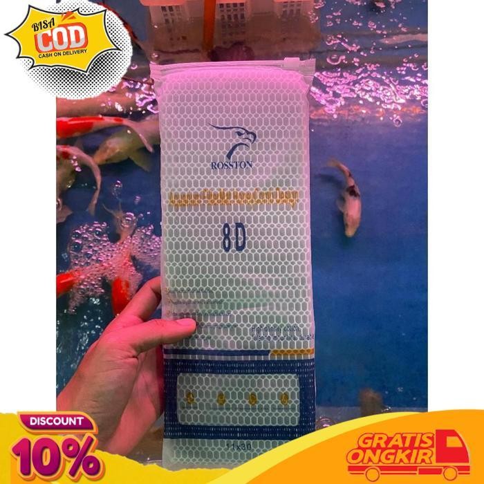 TERBAIK KAPAS BUSA FILTER PENYARING KOTORAN AQUARIUM ROSSTON 8D AQUARIUM FILTERMAT HONEYCOMB DESIGN 