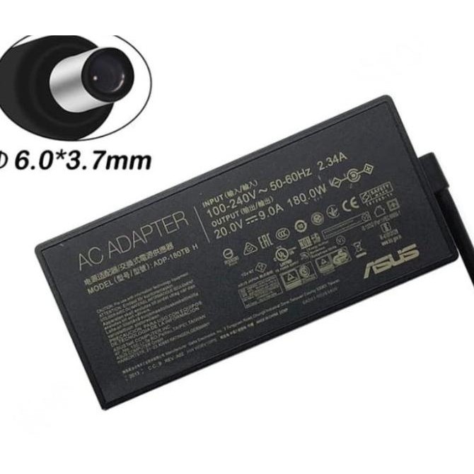 Ori Adaptor Charger Laptop Asus Rog 20V 9A 180W ( 6.0*3.7Mm ) Tuf A15 Fx506 Fx506I Fx506Ui 14 G14 Ga