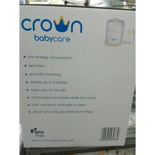 Alat Steril/Steamer Botol Susu Bayi (6 Botol) Crown Babycare Original Dan Terpercaya