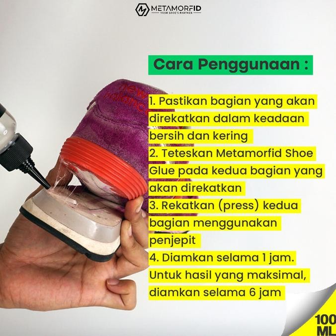 

Lem Sepatu Super Kuat / Penghilang Bekas Lem Metamorfid Paket Kombo 100ml TRS