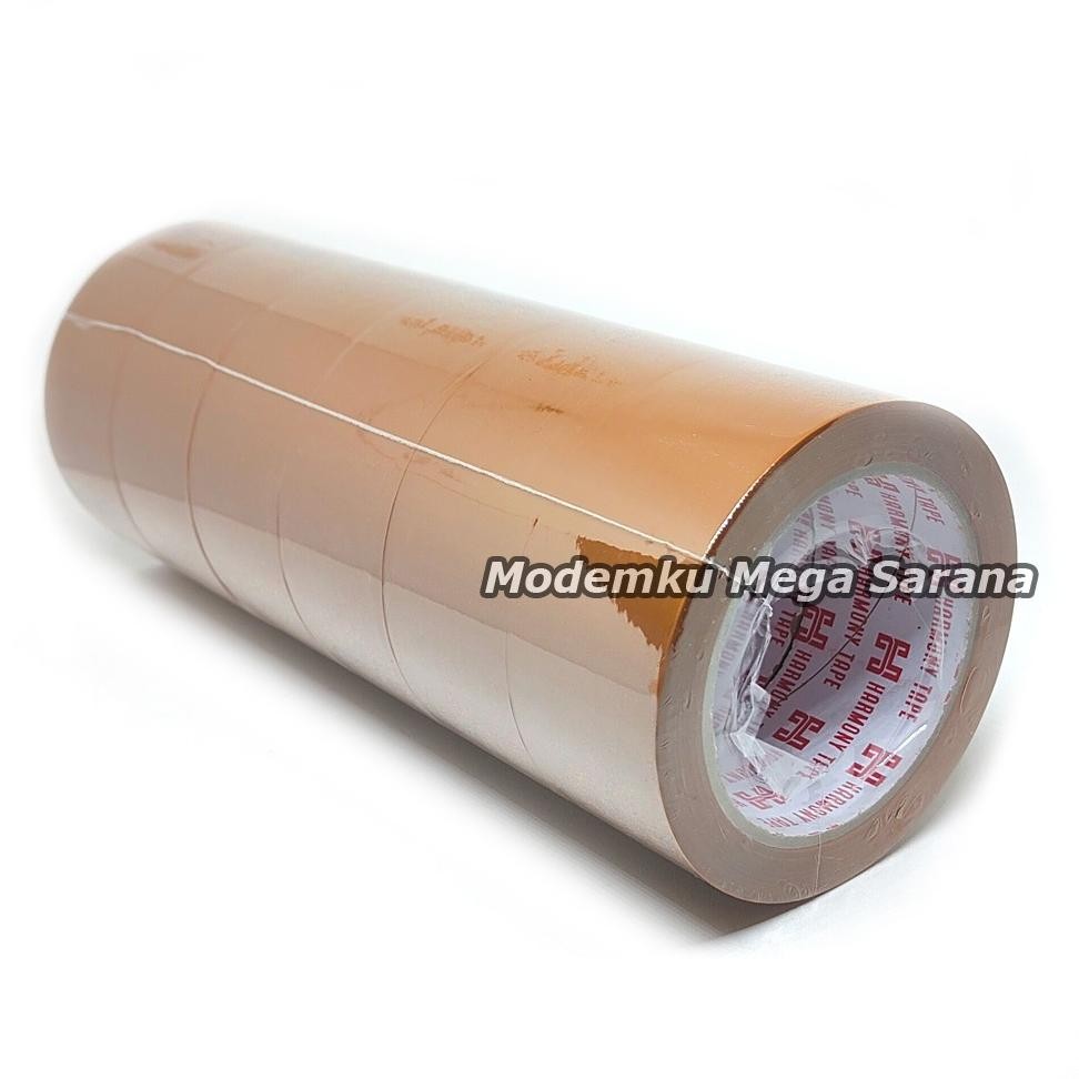 

Uy-23 1 Slop Isi 6 Pcs - Lakban Bening Coklat Besar Murah 90 Yard 45 Mm Merk Harmony Kuat Rekat Tidak Mudah Putus