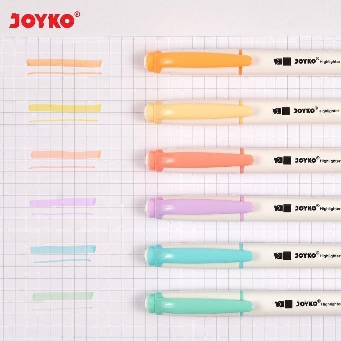 

ede-78 dgf-4 Joyko Highlighter HL-54 1 Set Isi 6Pcs Dual Tip / Penanda 6 Warna Pastel Color Lucu Unik Murah Sale Sale
