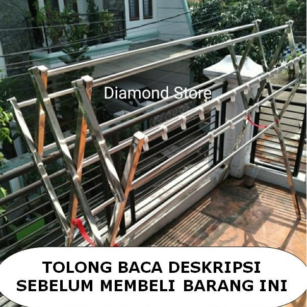 TERBARU - Jemuran Stainless Steel Rubicon Kotak Tebal Premium jemuran baju