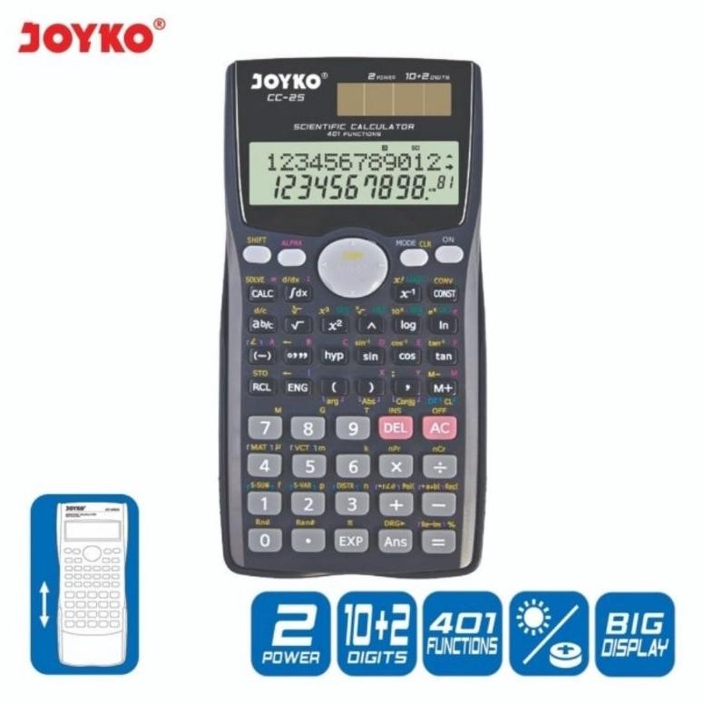 

ad-3 AS25 Kalkulator Ilmiah JOYKO CC25 - Scientific Calculator CC-25 Fungsi 401 Original Hemat
