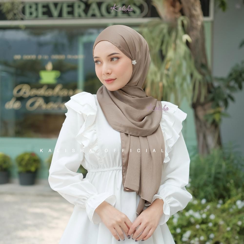 ZX41 fh-46 Pashmina Silk Pashmina Cradenza Silky Pashmina Terbaru Satin Silky Premium By Kalishaoffi