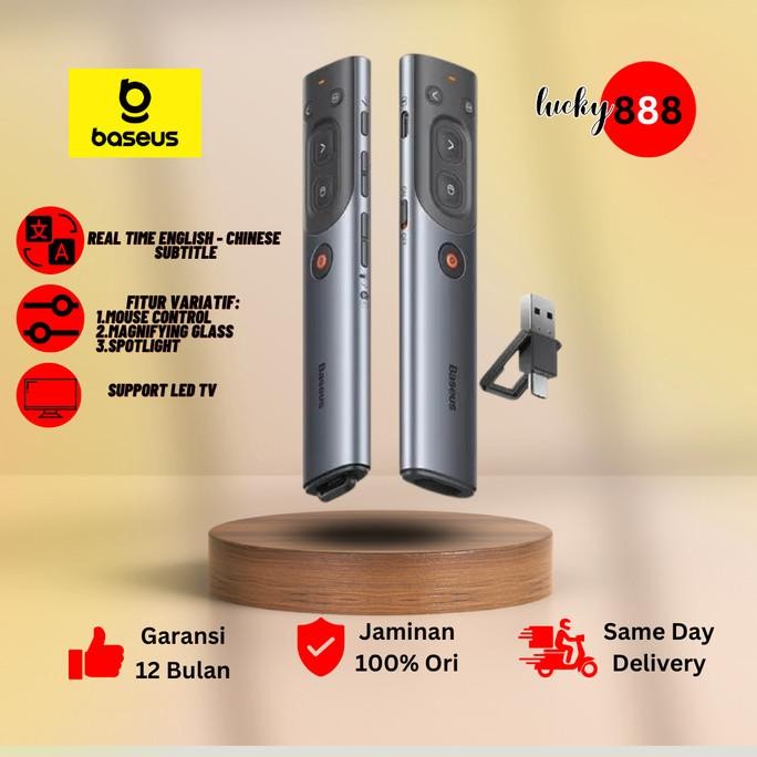 Laser Pointer Baseus Spotlight Digital Wireless Presenter Laser Pointer Untuk Tv Led Air Mouse Remot
