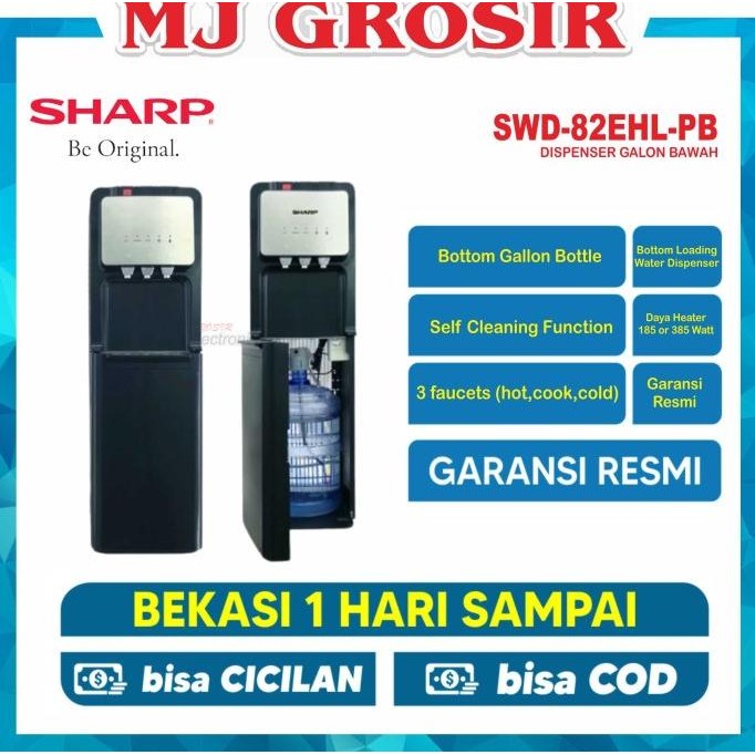 WATER DISPENSER SHARP SWD 82EHL SWD-82EHL-PB HOT & COOL