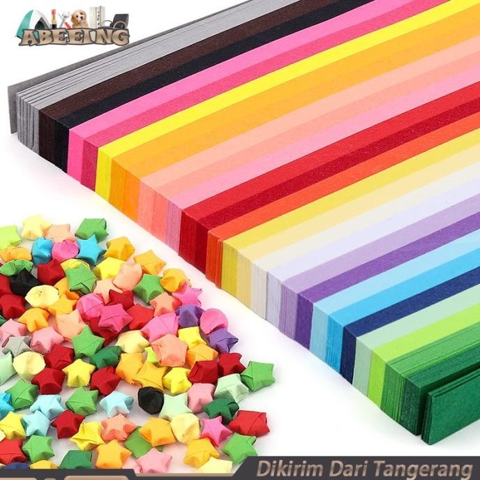 

tyS Isi 540 Kertas Origami Bintang Warna Origami Star Paper Motif Bintang
