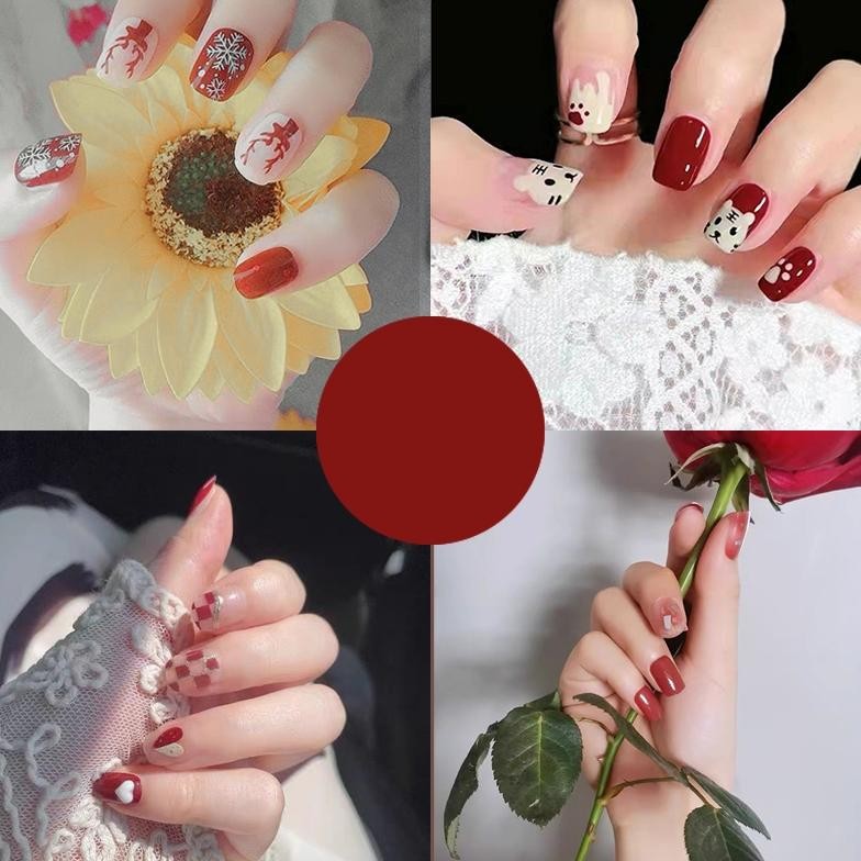 As23 Kuku Palsu Bening 24 Pcs Fake Nail Art 3D Kuku Palsu Tahan Air Pendek Grosir