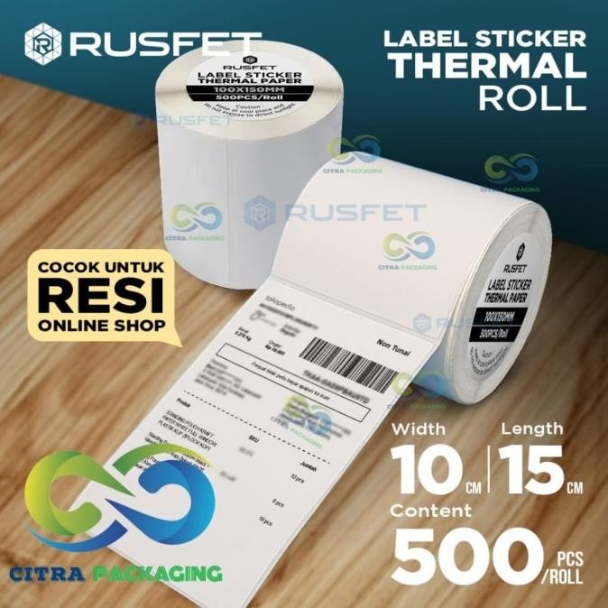 

tyS KERTAS LABEL BARCODE STICKER MESIN THERMAL ROLL RESI 10 CM x 15 CM