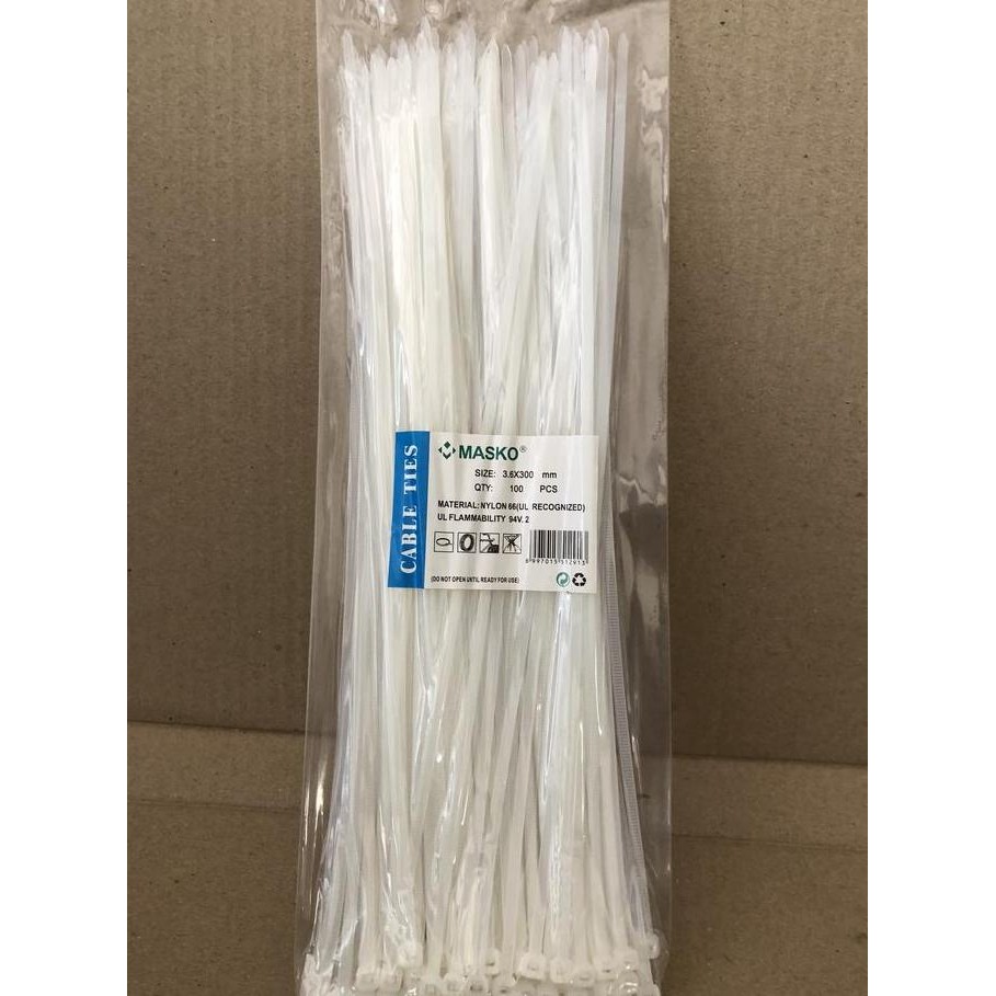 new  Kabel cable tali ties sabuk 3,6x300 mm 30 cm masko murah