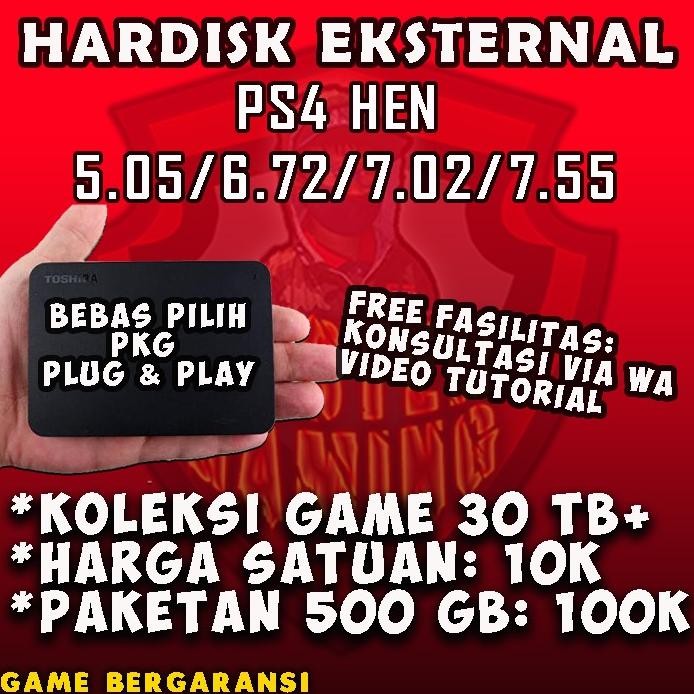 HDD Harddisk PS4 HEN Full Game 500GB murah