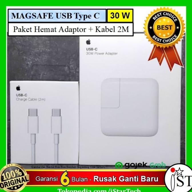 Adaptor Usb Apple Charger Magsafe 30 Watt Tipe C Macbook New Stok