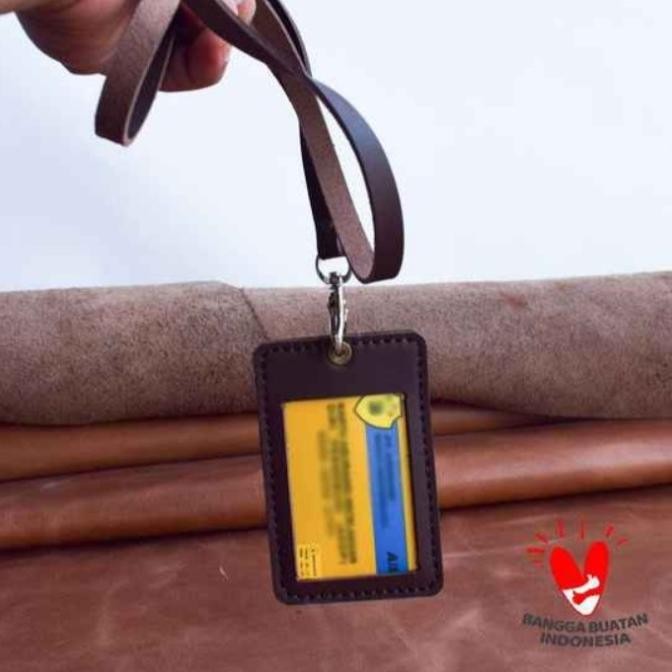 

new !!! name tag id card holder kulit Asli name tag kulit Asli murah