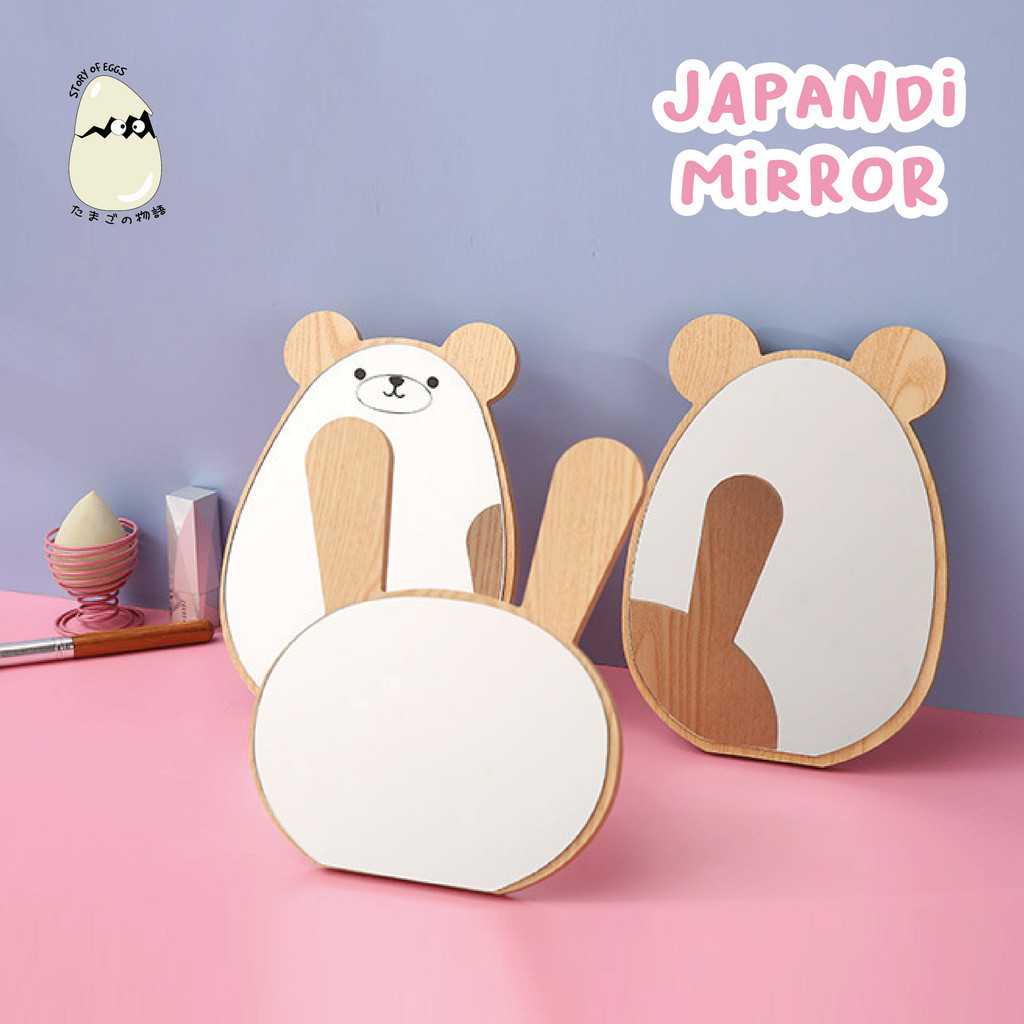 Cermin Aesthetic / Cermin Kecil / Kaca Aesthetic / Cermin Lucu / Japandi Aesthetic Mirror / Cermin