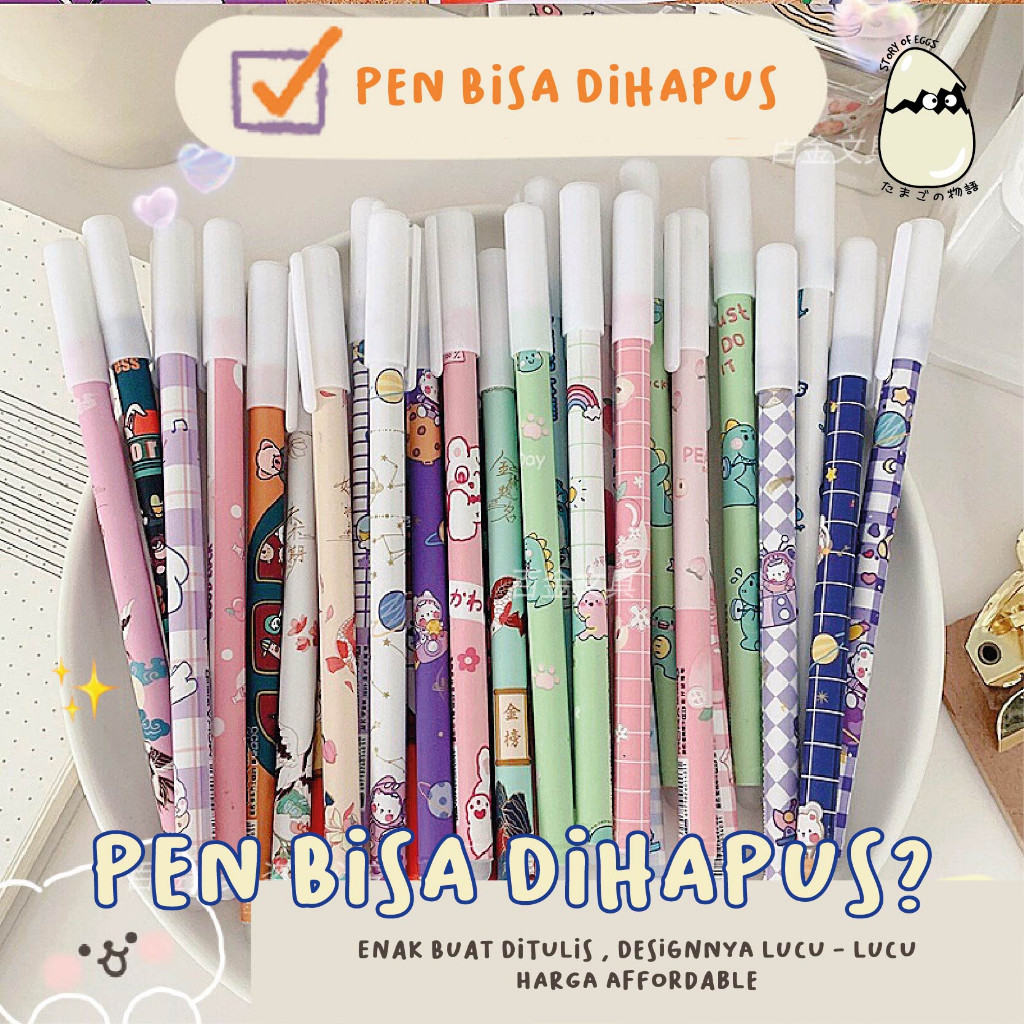 

Eraser Pulpen Gel Aesthetic 0,5mm l Pen Jel Premium Bisa Dihapus l Alat Tulis Stationary Mimi l Bolpen Berkualitas l Pen 0.5 mm l Pena Korea Jepang