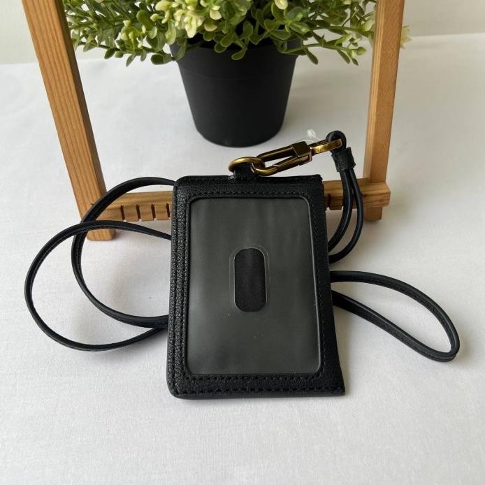 

new !!! Sofia Lanyard Card Case Zip Medium Black murah