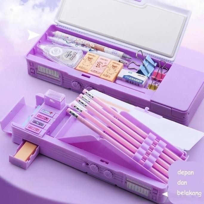 

new !!! Ready StockKOTAK PENSIL/Bahan Tahan Air Kuromi Tempat Pensil Password /Multifungsi Lapis Ganda Berkapasitas Besar Lucu- Termasuk Rautan Pensil Kotak Alat Tulis Stationery murah