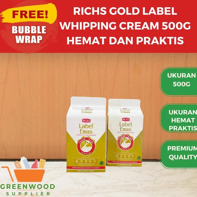 

Sale [Hemat] Richs Gold Label Whipping Cream - 500G