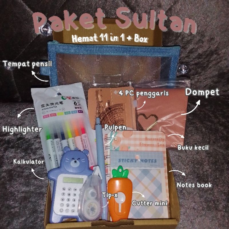 

Serbaguna71 - hampers alat tulis lengkap paket sultan. Hampers untuk Hadiah / Hadiah perpisahan / Hadiah uang tahun / Hadiah keluarga + free custom kartu ucapan